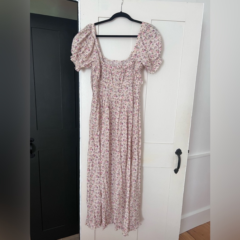 Doen Gia floral dress, midi/maxi length, size L. Worn once